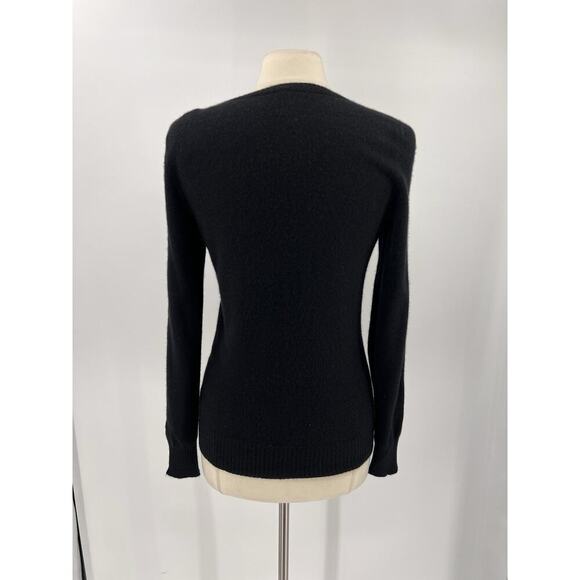 Margaret O'Leary Sweater Womens Black Cashmere Long Sleeve V Neck Pullover M? - Picture 4 of 7